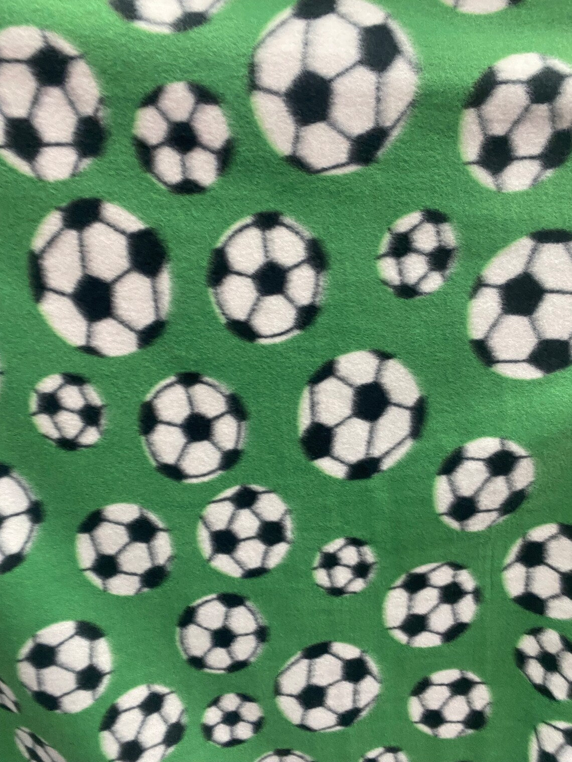 Green Soccer Print - Anti Pill Theme Fleece Fabric, 60” Inches Wide – Sold By The Yard Green