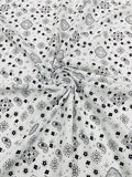 Bandana Print Fabric,- WHITE - Good for Face Mask Covers, Clothing/costume/Quilting Fabric By Yard.