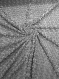 MINKY - Baby Blanket Crafts Decor Ultra Soft Cuddling - SILVER - Minky Swirl Rose Blossom Ball Rosebud Plush - Craft Fabrics Sold by The Yard.