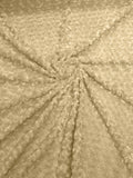 MINKY - Baby Blanket Crafts Decor Ultra Soft Cuddling - CHAMPAGNE - Minky Swirl Rose Blossom Ball Rosebud Plush - Craft Fabrics Sold by The Yard.
