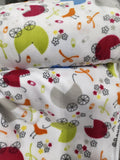 Multi Color Strollers Print - Anti Pill Theme Fleece Fabric, 60” Inches Wide – Sold By The Yard