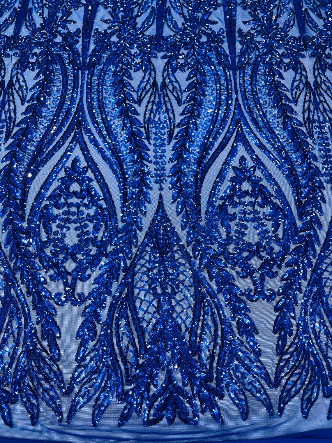 DK ROYAL - Top Fashion Branch Design with Sequins Embroider on a 4 Way Stretch Mesh Fabric-Sold by The Yard.