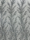 SILVER - Fashion Branch Design with Sequins Embroider on a 4 Way Stretch Mesh Fabric-Sold by The Yard.