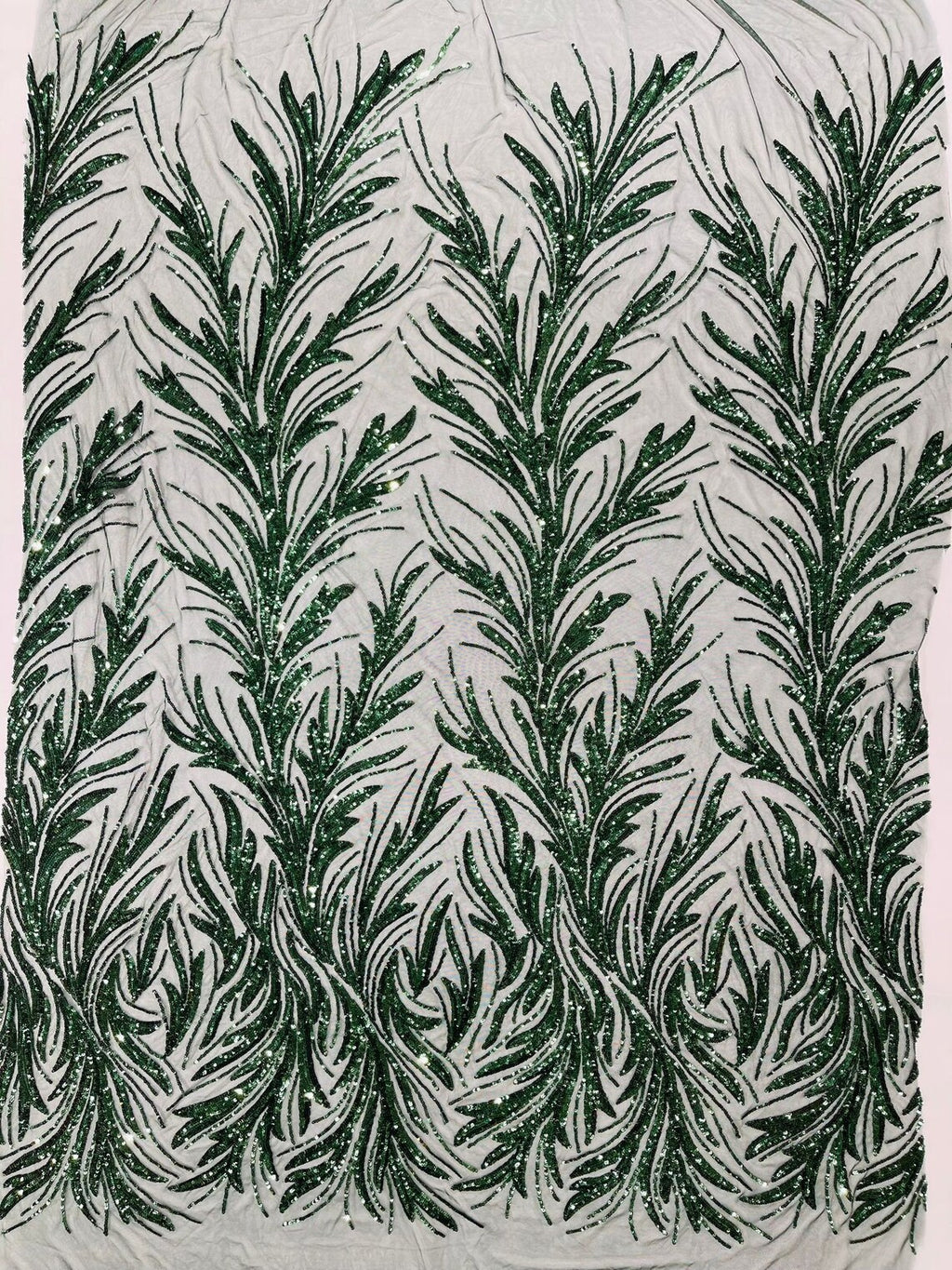 HUNTER - Fashion Branch Design with Sequins Embroider on a 4 Way Stretch Mesh Fabric-Sold by The Yard.