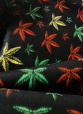 Multi Color Marijuana Leaf Print - Anti Pill Theme Fleece Fabric, 60” Inches Wide – Sold By The Yard