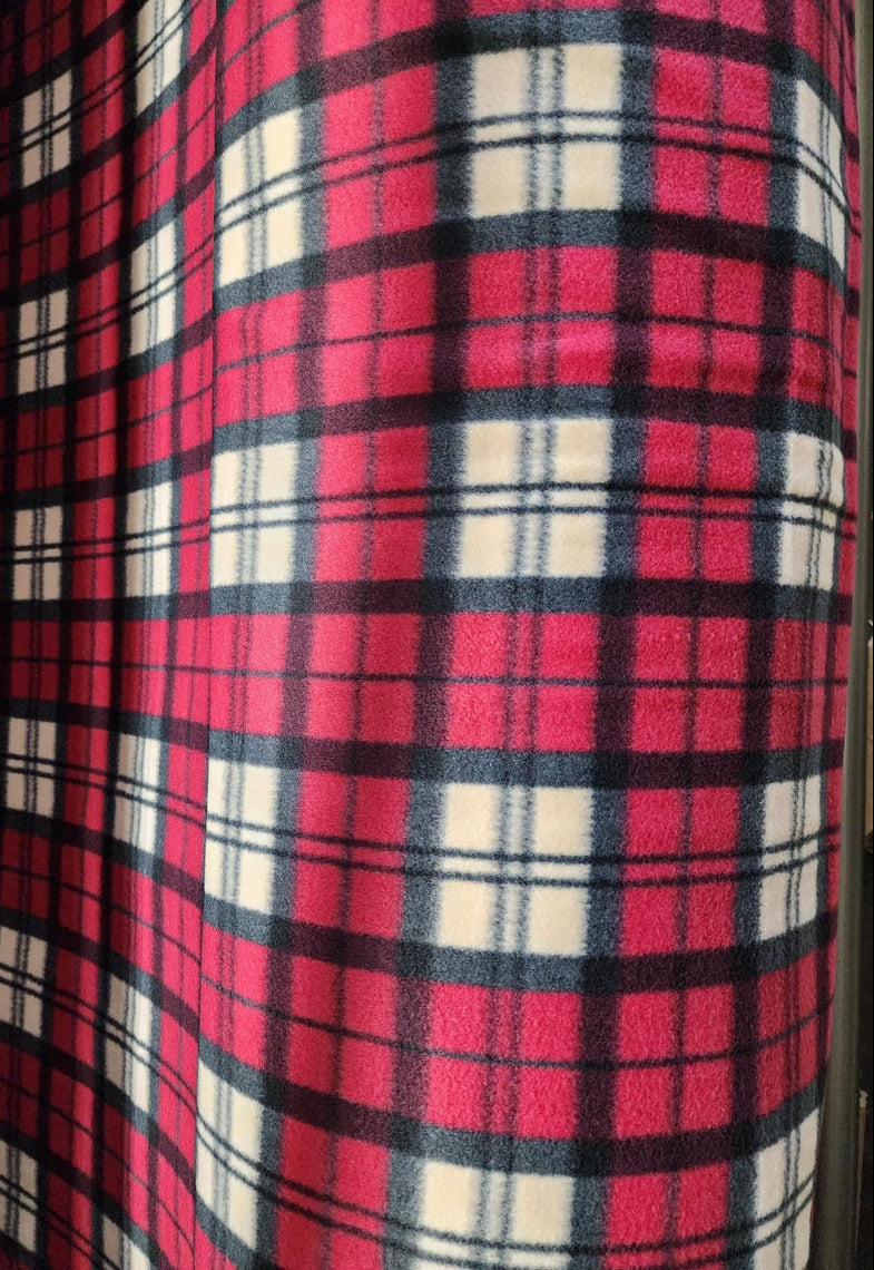 Plaid Checkered Print - Anti Pill Theme Fleece Fabric, 60” Inches Wide – Sold By The Yard