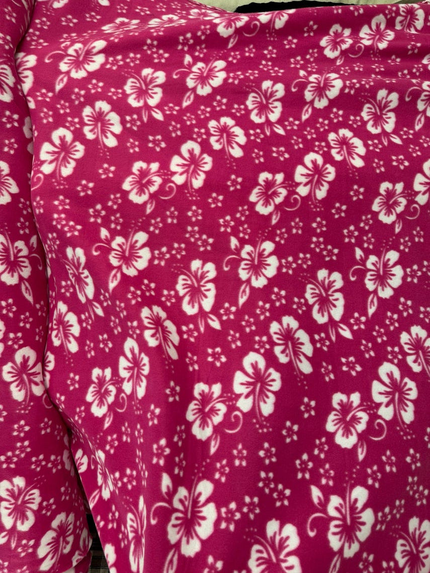Hawaiian Print - Anti Pill Theme Fleece Fabric, 60” Inches Wide – Sold By The Yard