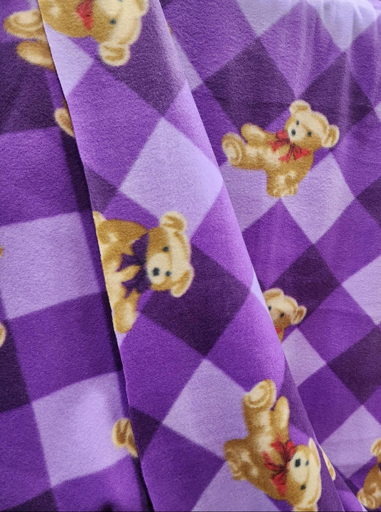 Teddy Bear Print - Anti Pill Theme Fleece Fabric, 60” Inches Wide – Sold By The Yard