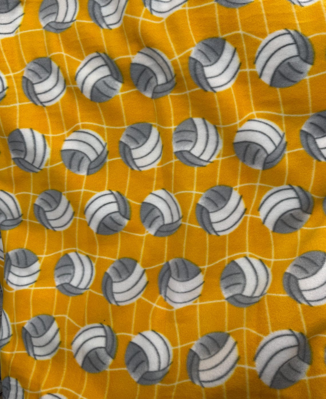 Yellow Volleyball Print - Anti Pill Theme Fleece Fabric, 60” Inches Wide – Sold By The Yard