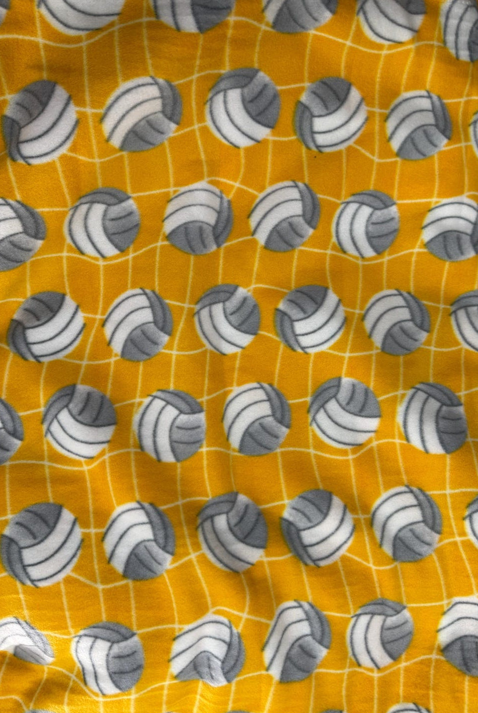 Yellow Volleyball Print - Anti Pill Theme Fleece Fabric, 60” Inches Wide – Sold By The Yard