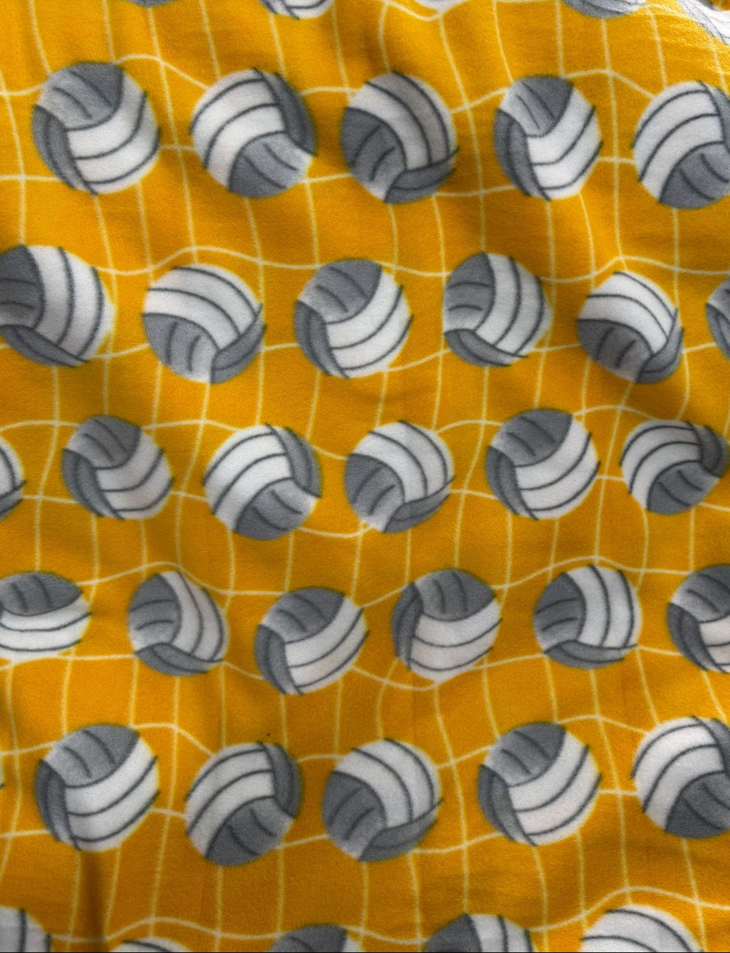 Yellow Volleyball Print - Anti Pill Theme Fleece Fabric, 60” Inches Wide – Sold By The Yard