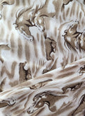 Brown Horses Print - Anti Pill Theme Fleece Fabric, 60” Inches Wide – Sold By The Yard