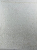 GEOMETRIC  - WHITE - Designs Embroider with Sequins and Heavy Beaded on a Mesh Lace Fabric - Sold By The Yard