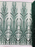 BRIDAL  - HUNTER - Designs Embroider with Sequins and Heavy Beaded on a Mesh Lace Fabric - Sold By The Yard