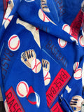 Royal Blue Baseball  Print - Anti Pill Theme Fleece Fabric, 60” Inches Wide – Sold By The Yard