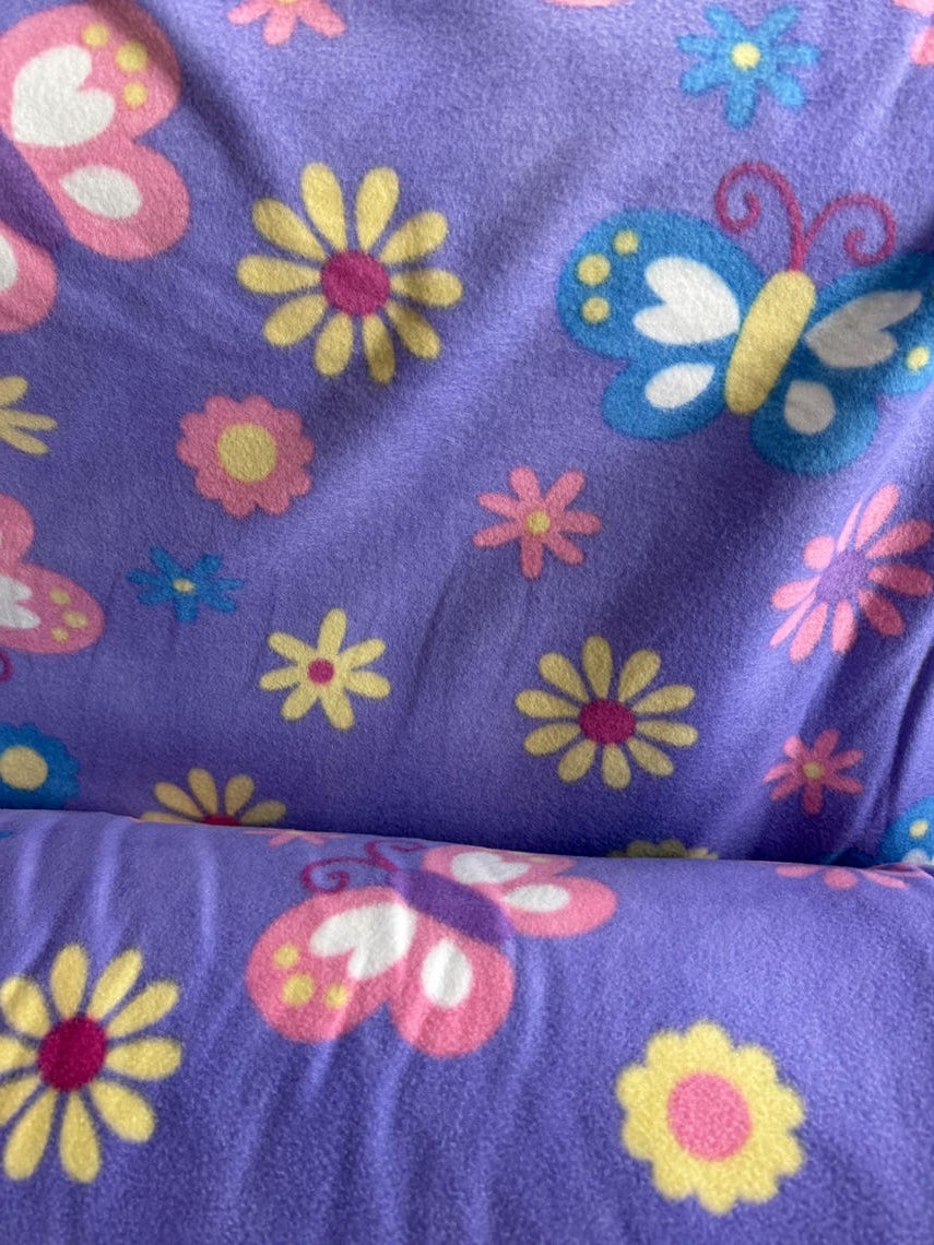 Butterfly Floral Anti Pill Theme Fleece Fabric, 60” Inches Wide – Sold By The Yard Lavender