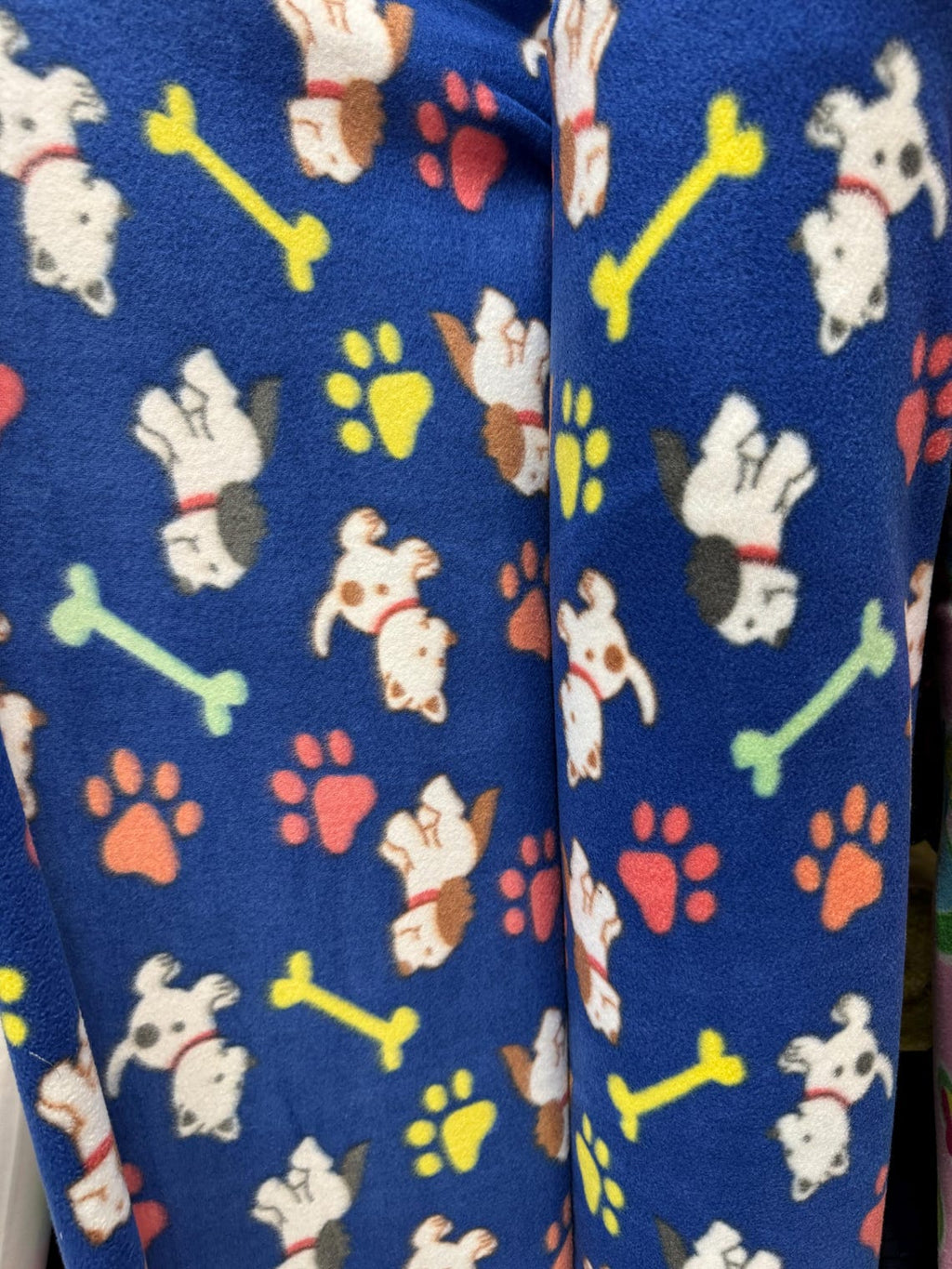 ,Puppies and Bones Print - Anti Pill Theme Fleece Fabric, 60” Inches Wide – Sold By The Yard