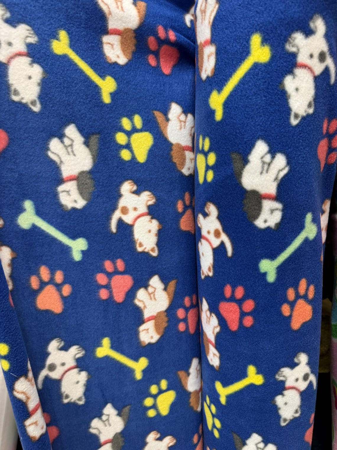 ,Puppies and Bones Print - Anti Pill Theme Fleece Fabric, 60” Inches Wide – Sold By The Yard