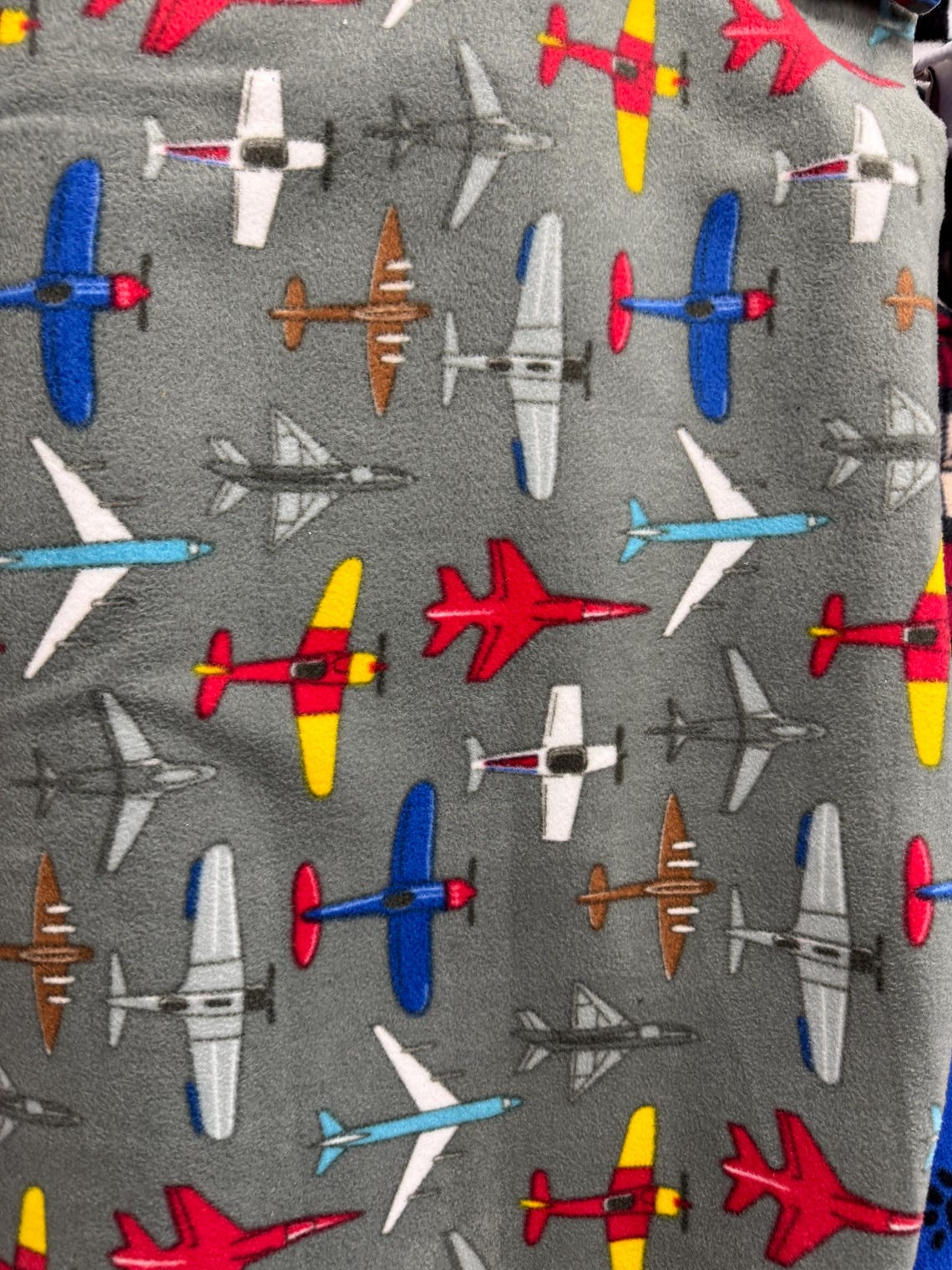Allover Flying Airplanes Print,- Anti Pill Theme Fleece Fabric, 60” Inches Wide – Sold By The Yard