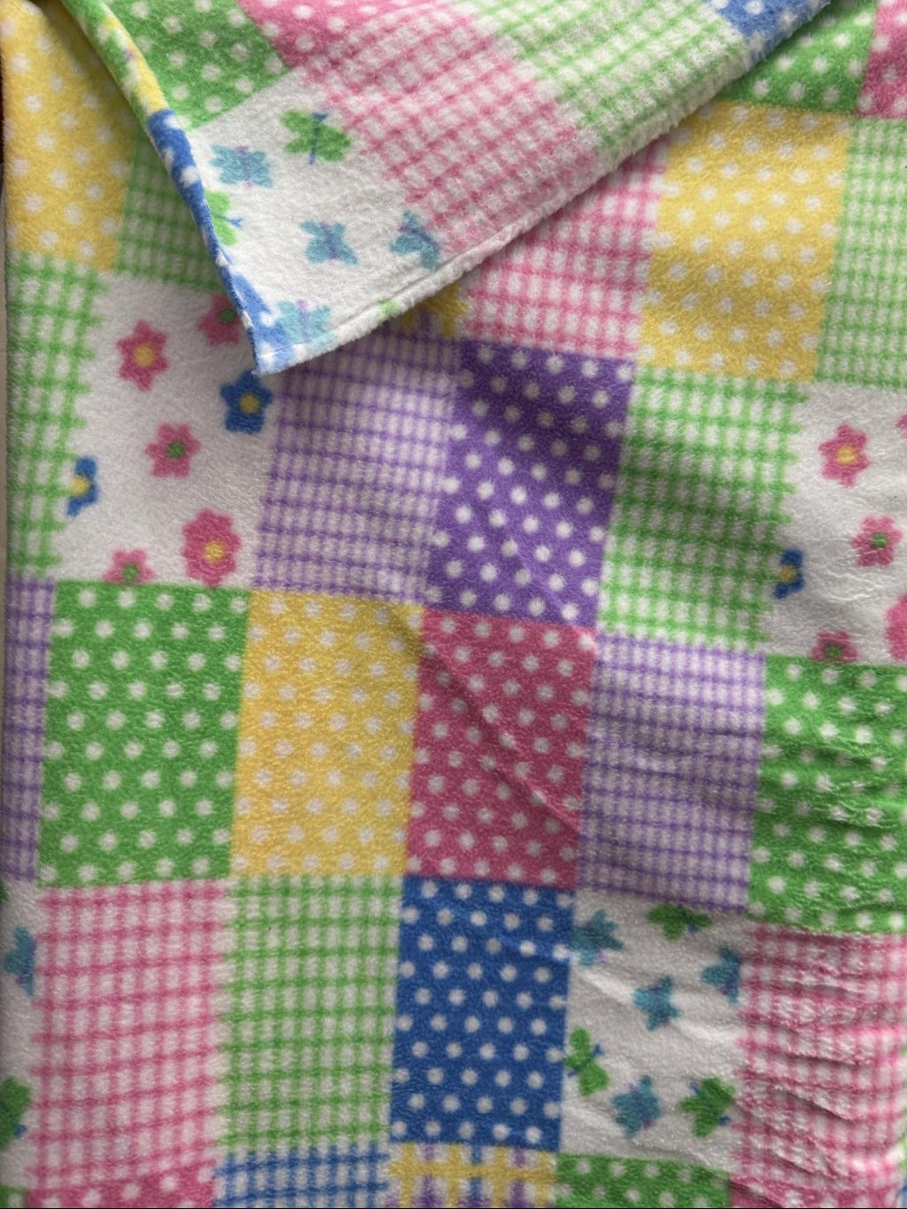 Colorful Patchwork Print - Anti Pill Theme Fleece Fabric, 60” Inches Wide – Sold By The Yard