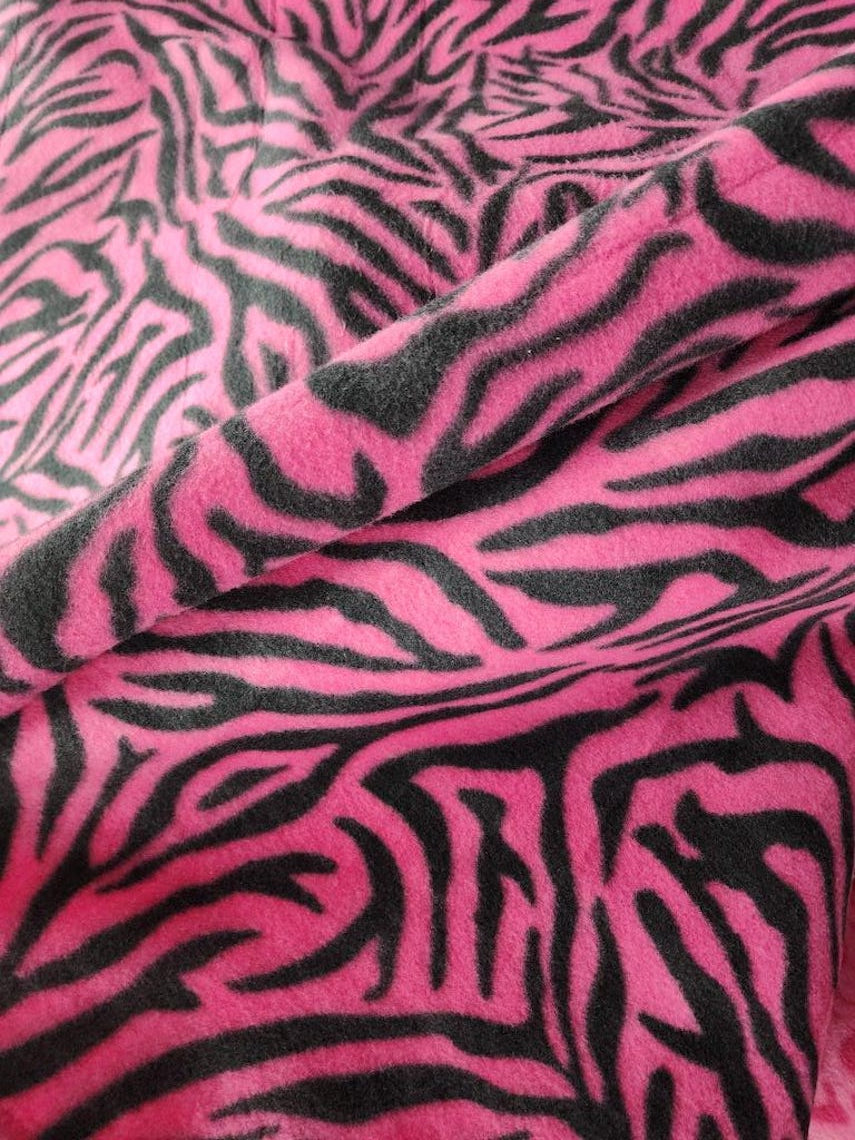 Zebra Print - Anti Pill Theme Fleece Fabric, 60” Inches Wide – Sold By The Yard Fuchsia