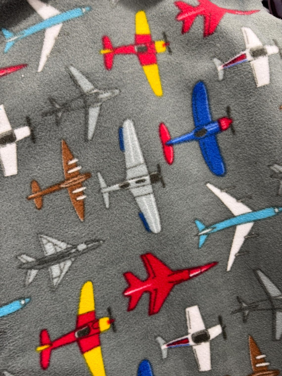 Allover Flying Airplanes Print,- Anti Pill Theme Fleece Fabric, 60” Inches Wide – Sold By The Yard