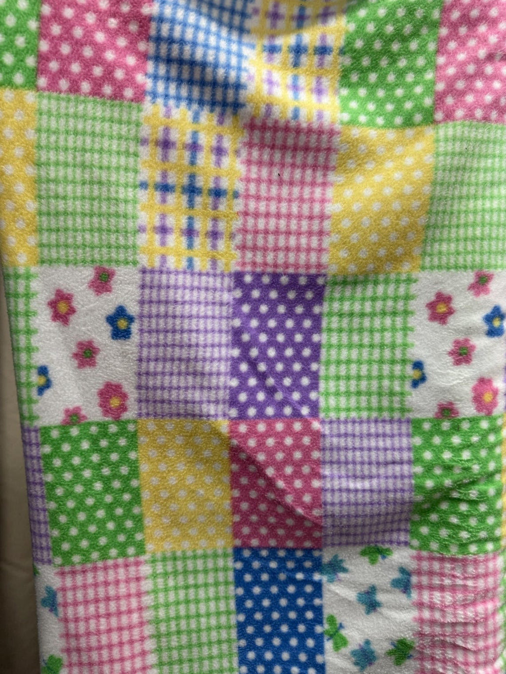 Colorful Patchwork Print - Anti Pill Theme Fleece Fabric, 60” Inches Wide – Sold By The Yard