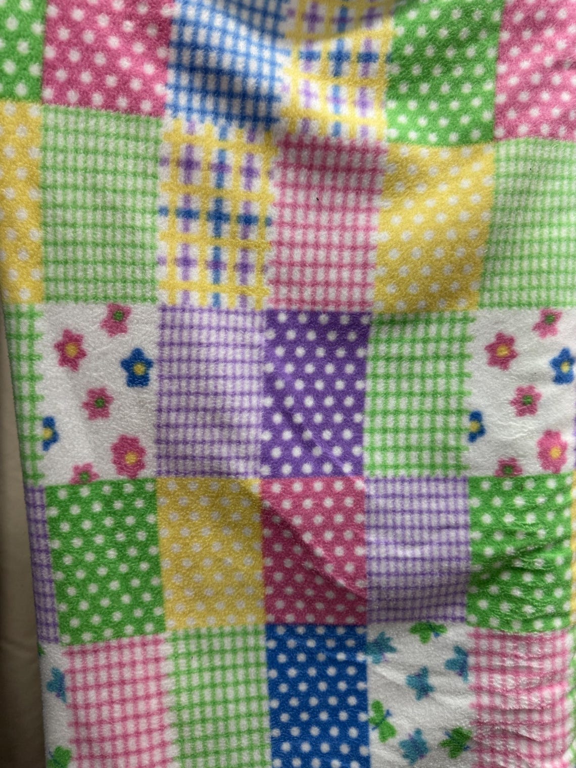 Colorful Patchwork Print - Anti Pill Theme Fleece Fabric, 60” Inches Wide – Sold By The Yard