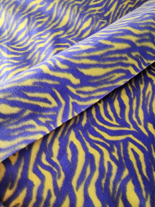 Zebra Print - Anti Pill Theme Fleece Fabric, 60” Inches Wide – Sold By The Yard Yellow