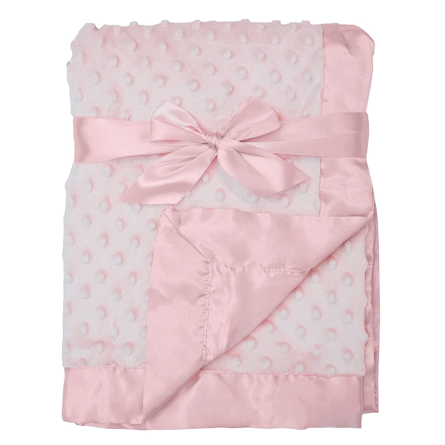 MINKY - Baby Blanket Crafts Decor Ultra Soft Cuddling - CORAL - Minky Dimple Dot Soft Cuddle Fabric - Craft Fabrics Sold by The Yard.