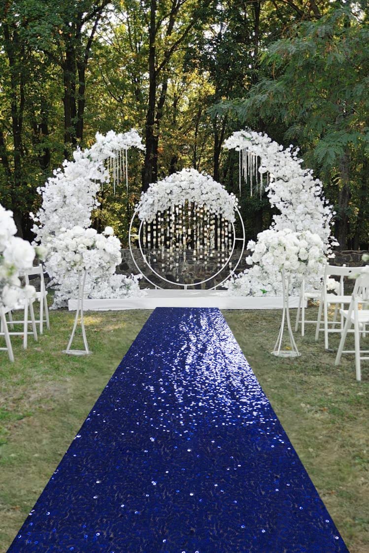 NAVY -Aisle Sequin Floor Runner - Perfect For Your Ceremony Floor Carpet Runner Aisle Runners for Weddings Fabric Aisle Runner for Party