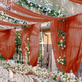TERRACOTA - Ceiling Drapes Wedding Arch Draping 5FTx20FT Chiffon Curtains 2 Panels Tent Drapes for Events Sheer Backdrop Drapes Wedding Arch