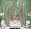 Backdrop Chiffon Curtains 20' x 30' Ft - SAGE - 6 Panels Chiffon Backdrop Curtain Sheer Curtains Wedding Arch Draping Fabric for Party