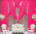 Backdrop Chiffon Curtains 20' x 30' Ft - HOT PINK - 6 Panels Chiffon Backdrop Curtain Sheer Curtains Wedding Arch Draping Fabric for Party