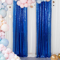 ROYAL BLUE - Sequin Backdrop Curtains - 2 Panels - Baby Shower Backdrop Glitter Backdrop Sequin Backdrop for Wedding