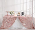Square Overlay Sequin Tablecloth - BLUSH - Glitter Tablecloth for Bridal Shower Decorations, Birthday, Wedding, Dessert, Banquet