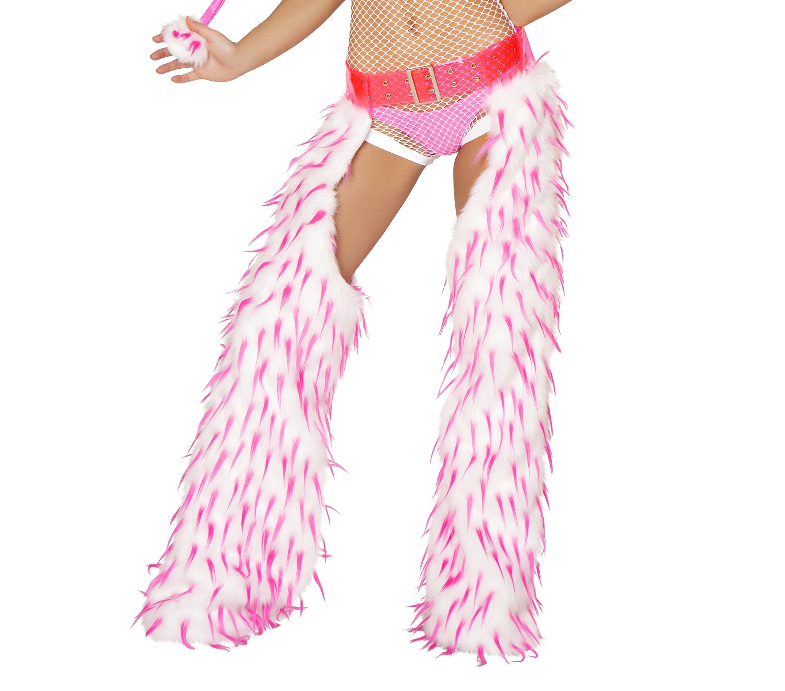 YELLOW - FUCHSIA - On Black 3 Tone Spiked Shaggy Long Pile Fabric / Sold by The Yard - For Blankets Fashion Clothing Coats