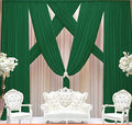 Backdrop Chiffon Curtains 20' x 30' Ft - EMERALD - 6 Panels Chiffon Backdrop Curtain Sheer Curtains Wedding Arch Draping Fabric for Party