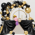 Square Overlay Sequin Tablecloth - BLACK - Glitter Tablecloth for Bridal Shower Decorations, Birthday, Wedding, Dessert, Banquet