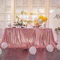 Square Overlay Sequin Tablecloth - PINK - Glitter Tablecloth for Bridal Shower Decorations, Birthday, Wedding, Dessert, Banquet