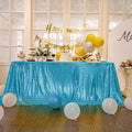 Square Overlay Sequin Tablecloth - TURQUOISE - Glitter Tablecloth for Bridal Shower Decorations, Birthday, Wedding, Dessert, Banquet