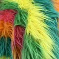 STRIPED RAINBOW - Short Pile Fabric / Sold By Yard - For Blankets Fashion Clothing Coats - Scarfs Rugs Crafts Decor - Scarfs Rugs