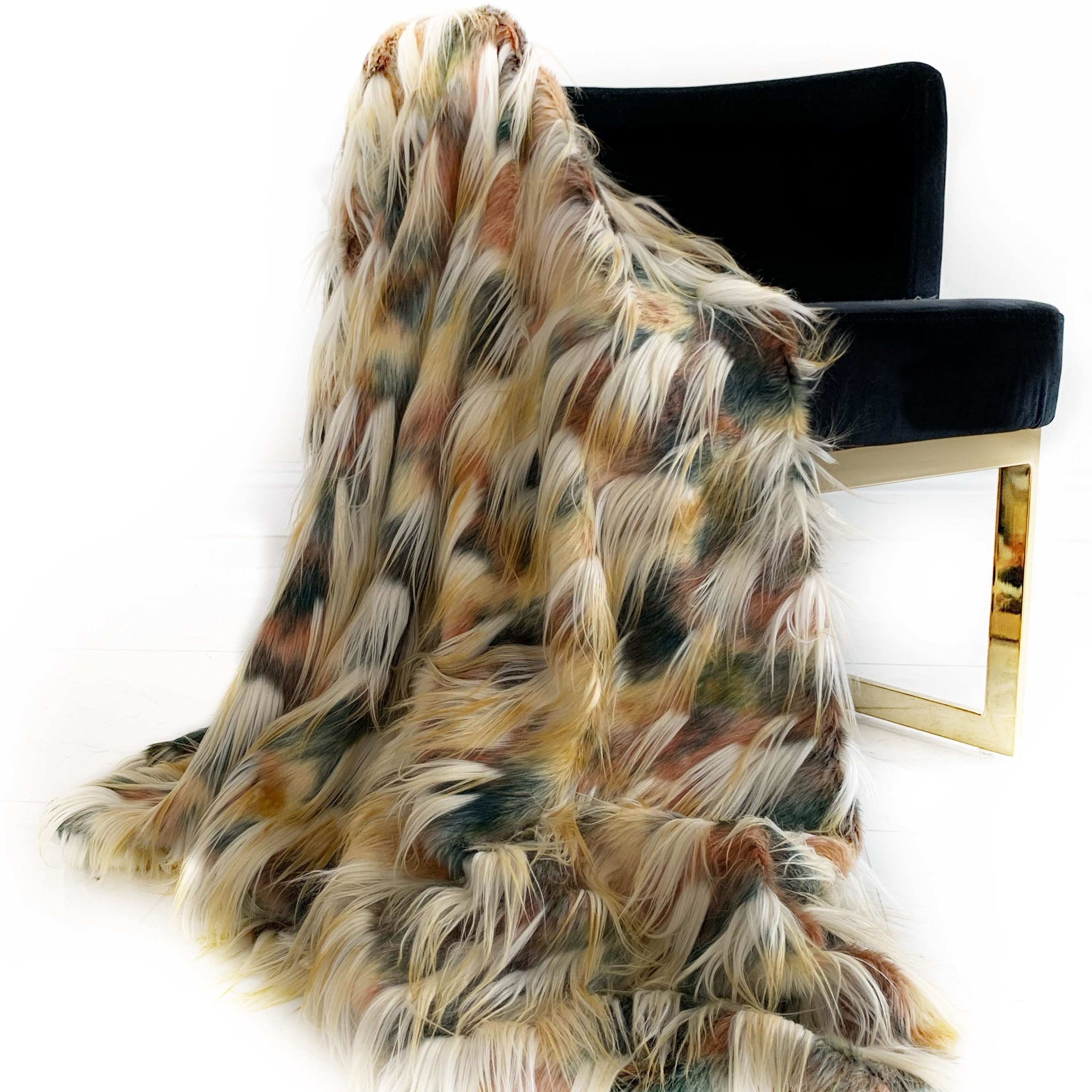 TRIBAL - Multi Color Costume Coat Fabric - Sold By Yard - For Blankets Fashion Clothing Coats - Scarfs Rugs Crafts Decor