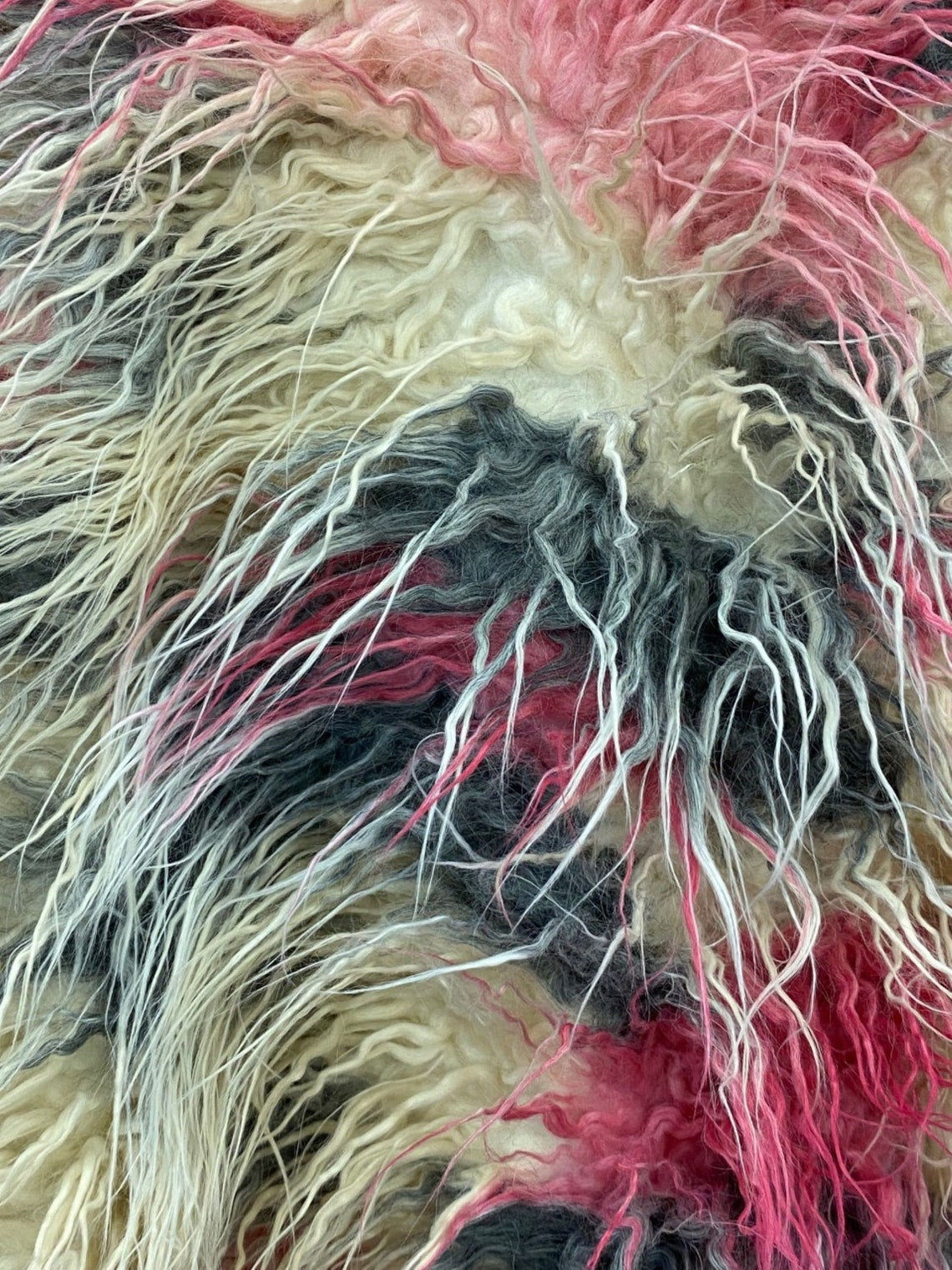 MONGOLIAN - Multi Color Long Pile/Mongolian Faux Fur Fabric - For Blankets Fashion Clothing Coats - Scarfs Rugs Crafts Decor - By Yard