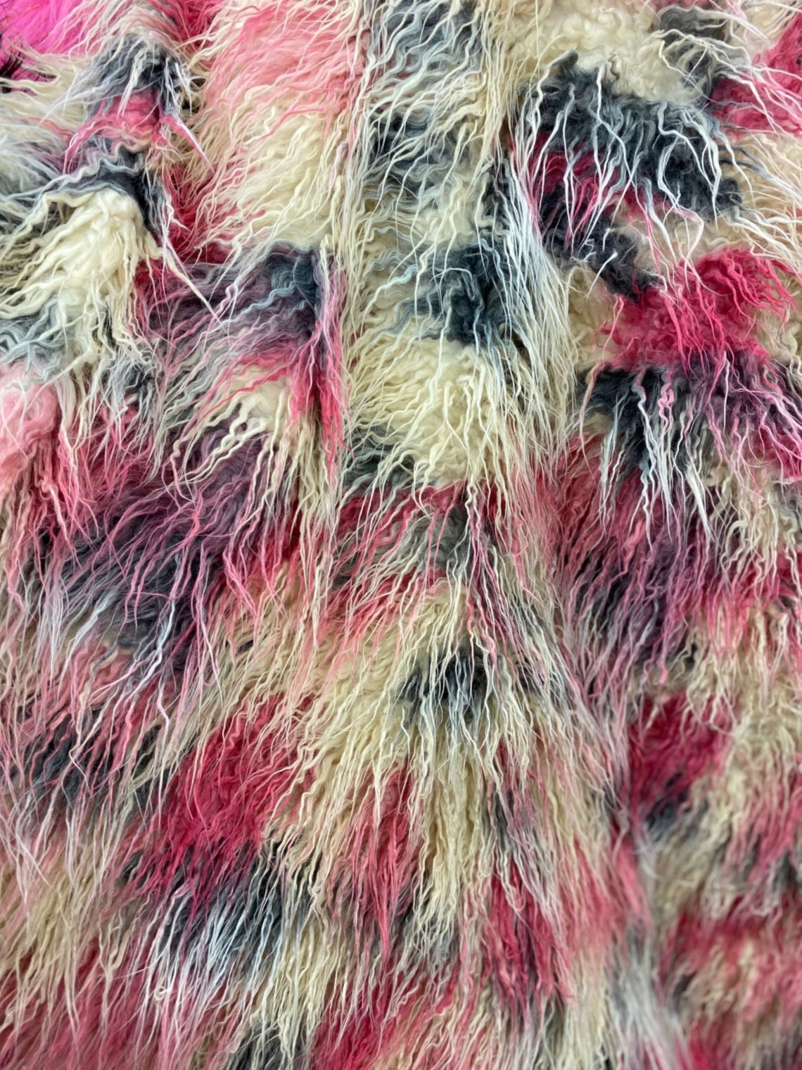 MONGOLIAN - Multi Color Long Pile/Mongolian Faux Fur Fabric - For Blankets Fashion Clothing Coats - Scarfs Rugs Crafts Decor - By Yard