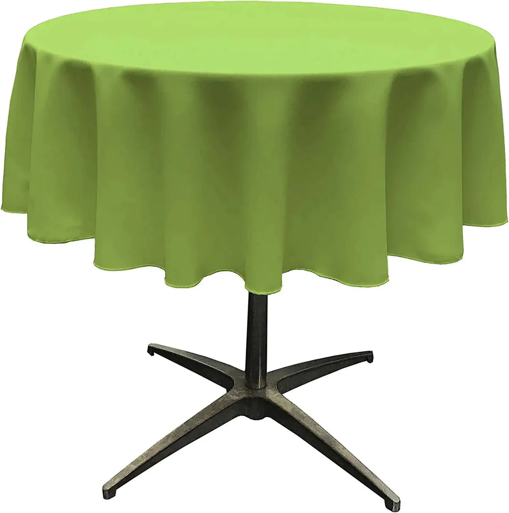 Round Polyester Poplin 58" Washable Tablecloth, Stain and Wrinkle Resistant Table Cover, Fabric Table Cloth for Dinning, Kitchen, Party