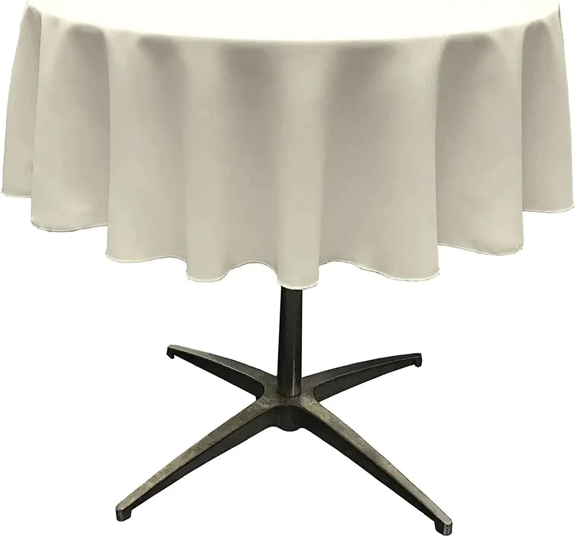 Round Polyester Poplin 51" & 54" Washable Tablecloth, Stain and Wrinkle Resistant Table Cover, Fabric Table Cloth for Dinning, Kitchen, Party