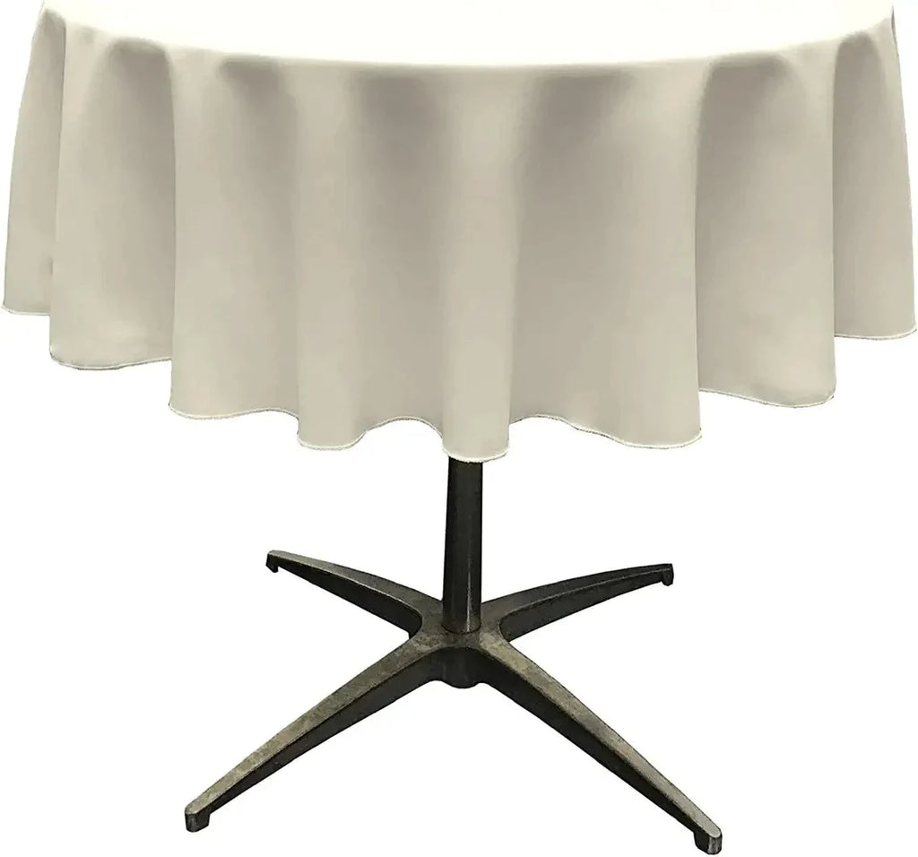 Round Polyester Poplin 42" & 48" Washable Tablecloth, Stain and Wrinkle Resistant Table Cover, Fabric Table Cloth for Dinning, Kitchen, Party