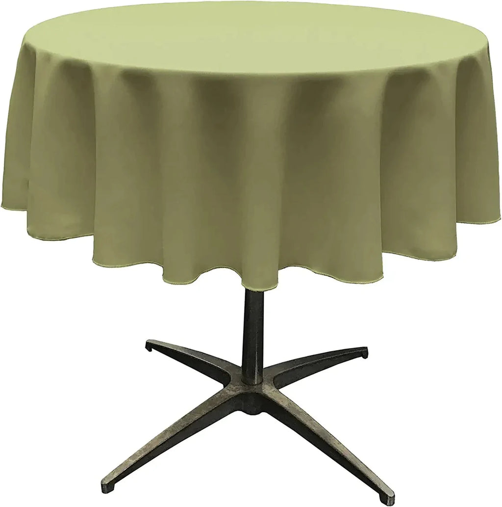 Round Polyester Poplin 51" & 54" Washable Tablecloth, Stain and Wrinkle Resistant Table Cover, Fabric Table Cloth for Dinning, Kitchen, Party