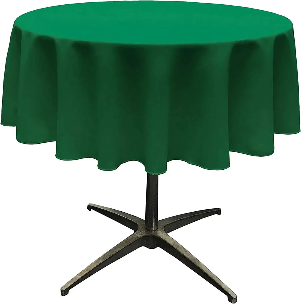Round Polyester Poplin 58" Washable Tablecloth, Stain and Wrinkle Resistant Table Cover, Fabric Table Cloth for Dinning, Kitchen, Party